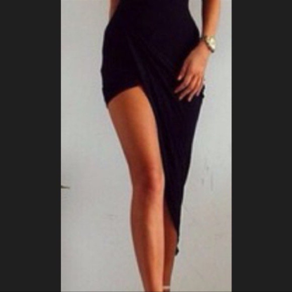 Asymmetrical side maxi skirt